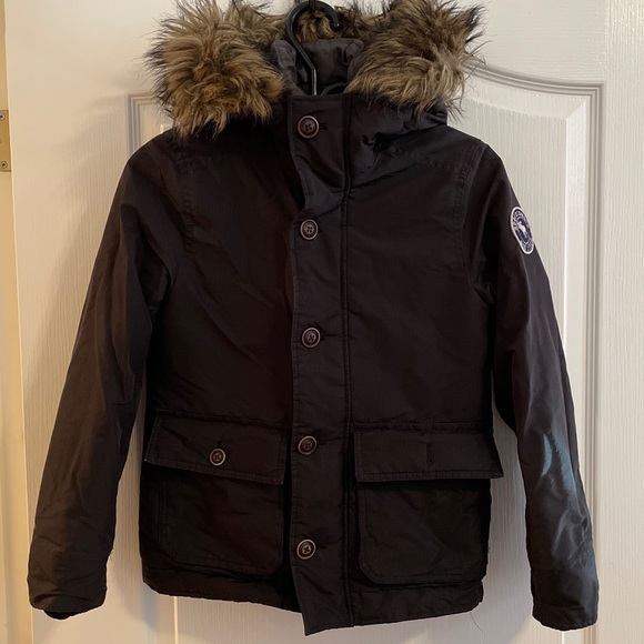 Abercrombie Kids Winter Parka Size Small - Black - Picture 3 of 16